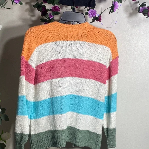 SO Women's Colorful Striped Cardigan - Picture 3 of 3